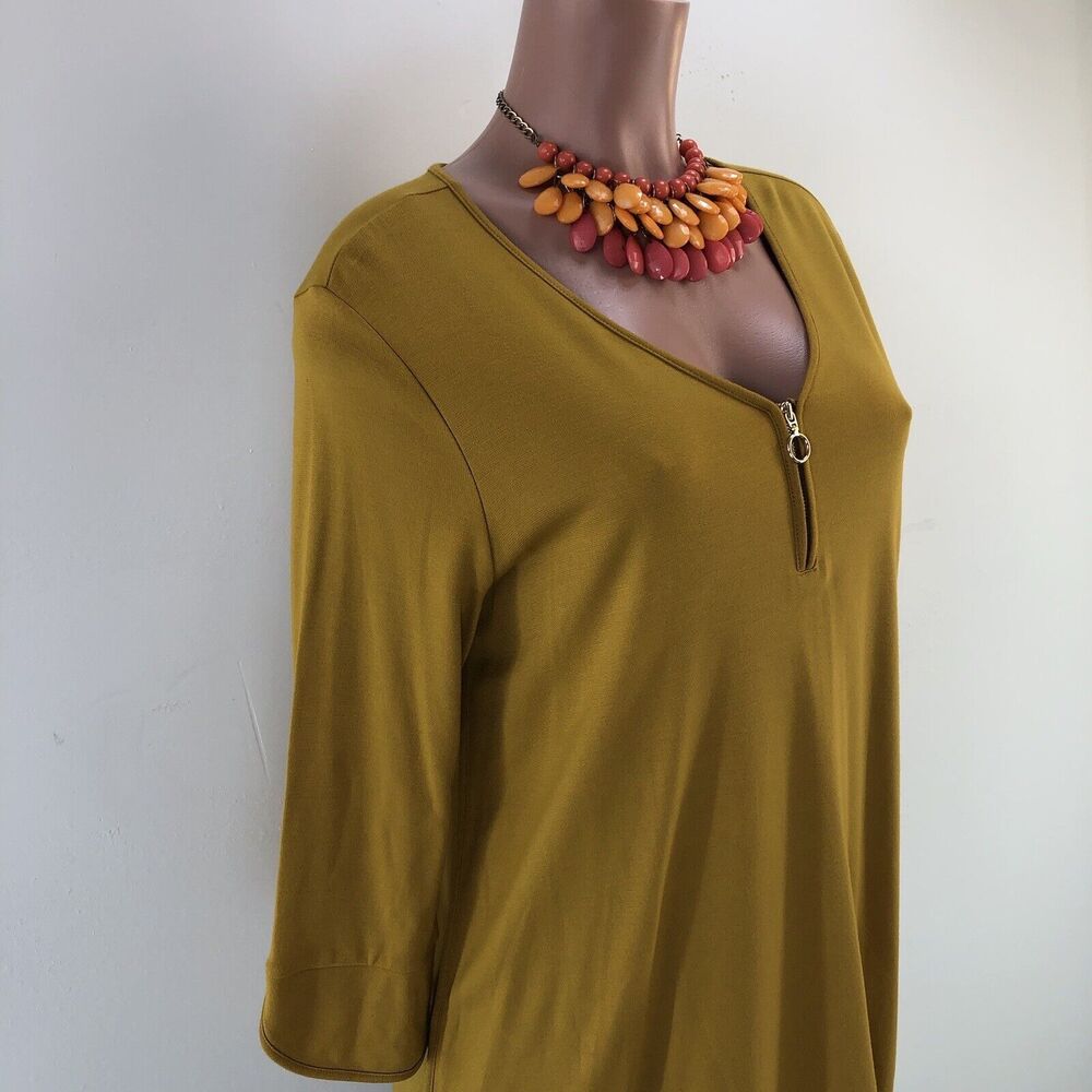Cato Est 1946 Women’s Tunic Top Blouse Geometric Size M 3/4 Bell Sleeve … - Picture 2 of 14